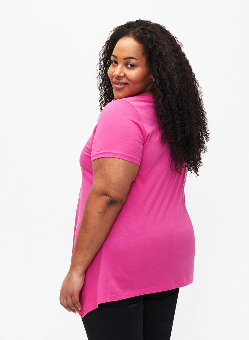 T-shirt en coton à manches courtes, Raspberry S. Best, Model image number 1