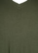 T-shirt en viscose côtelé avec col en V, Thyme, Packshot image number 2