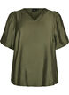 Blouse avec manches ballon et col en V, Vert, Packshot image number 0