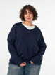 Pull col V, Bleu, Model image number 0