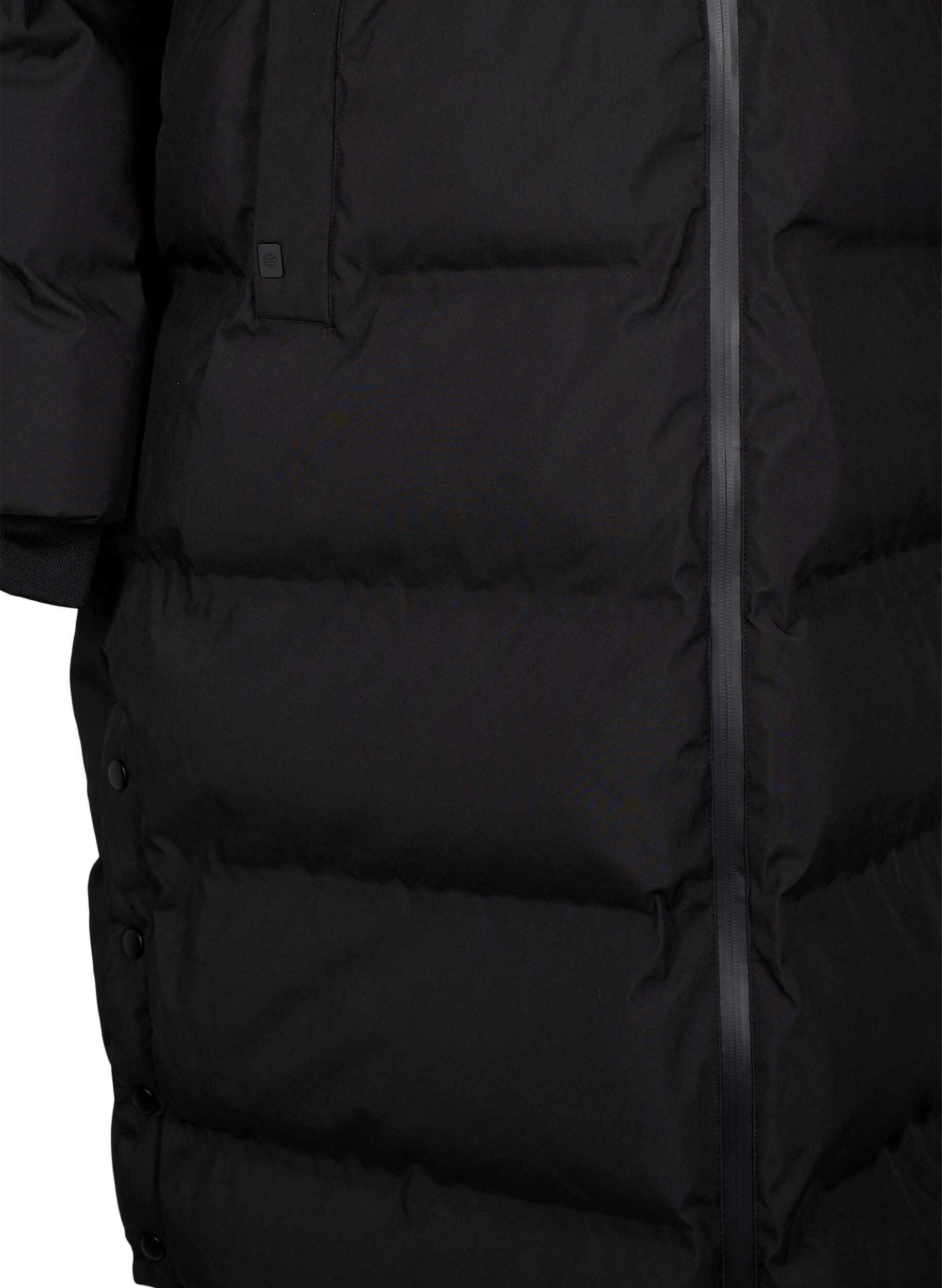 Zizzi Manteau d'hiver long et matelass&eacute; avec capuche, Noir, Packshot image number 3
