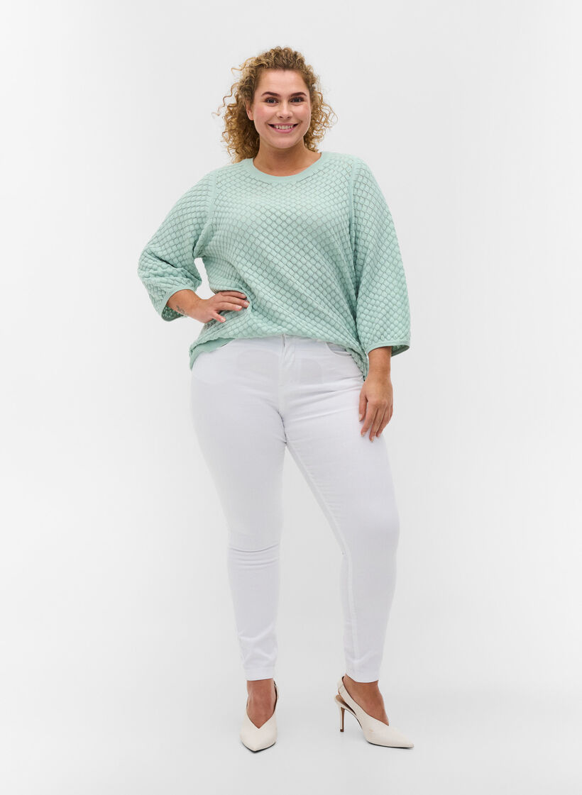 Jean Amy super slim &agrave; taille haute, White, Model image number 4