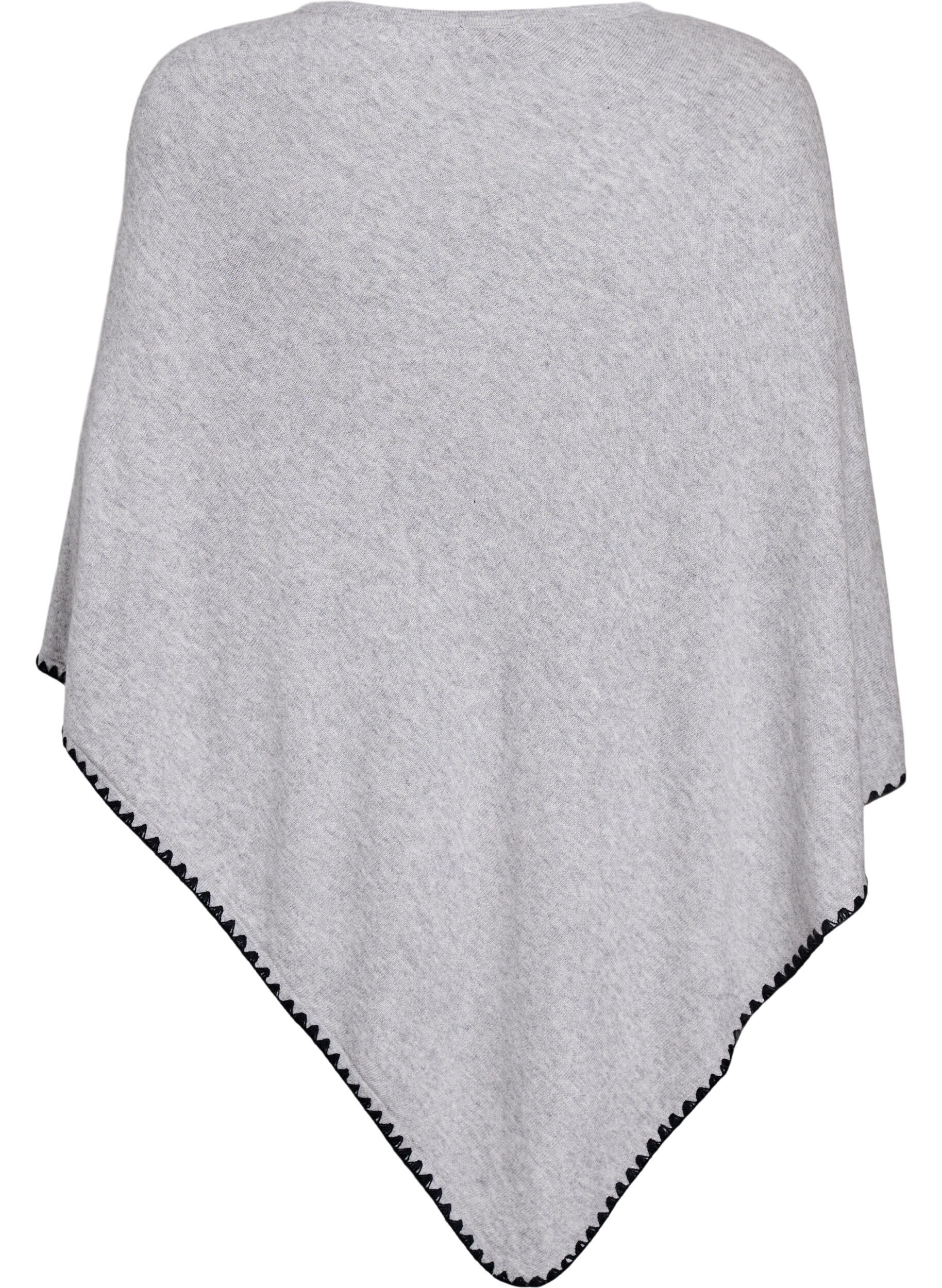 Zizzi Poncho en maille fine, Gris, Packshot image number 1