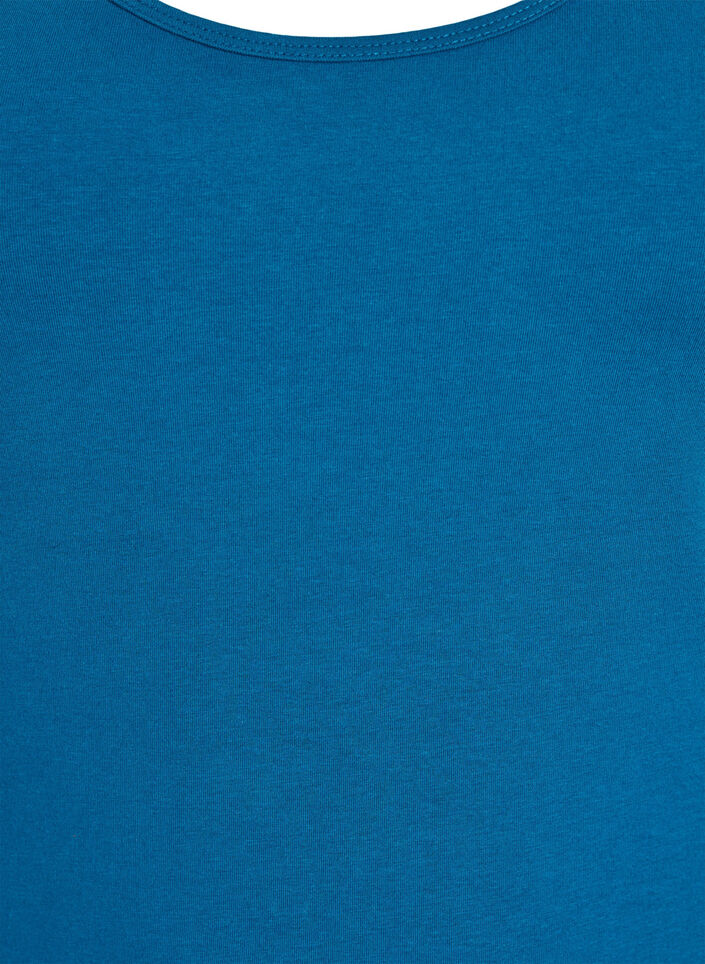 Haut basic uni en coton, Bleu p&eacute;trole, Packshot image number 2