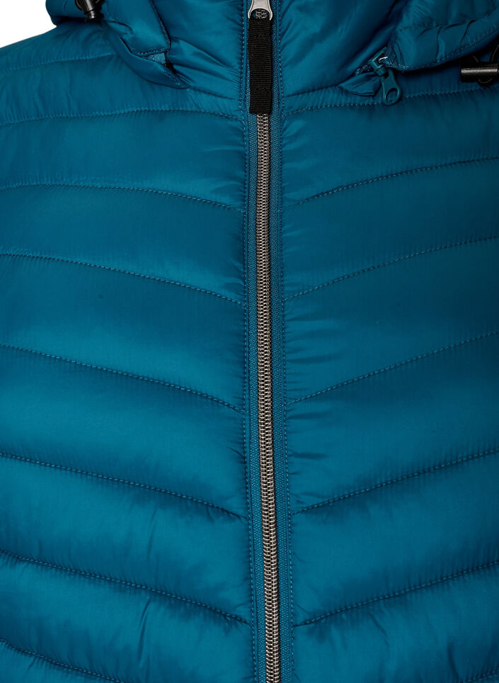 Veste l&eacute;g&egrave;re avec des poches et une capuche d&eacute;tachable, Bleu p&eacute;trole, Packshot image number 2