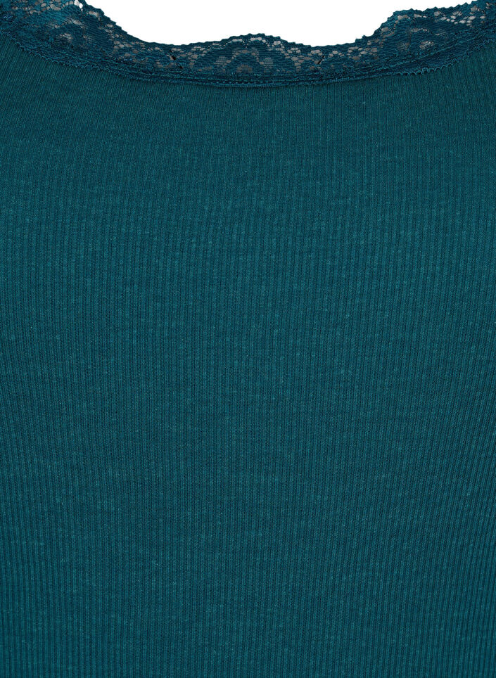 Haut avec bordure en dentelle, Vert, Packshot image number 2