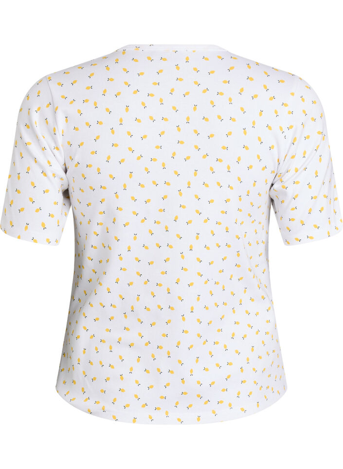 T-shirt en coton avec imprim&eacute; int&eacute;gral, Blanc, Packshot image number 1