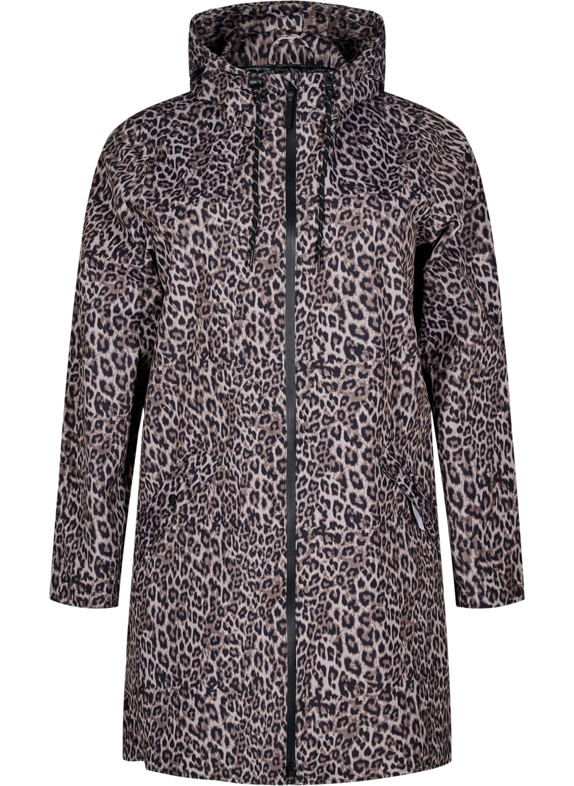 Zizzi Veste de pluie avec poches et capuche, Marron, Packshot image number 0