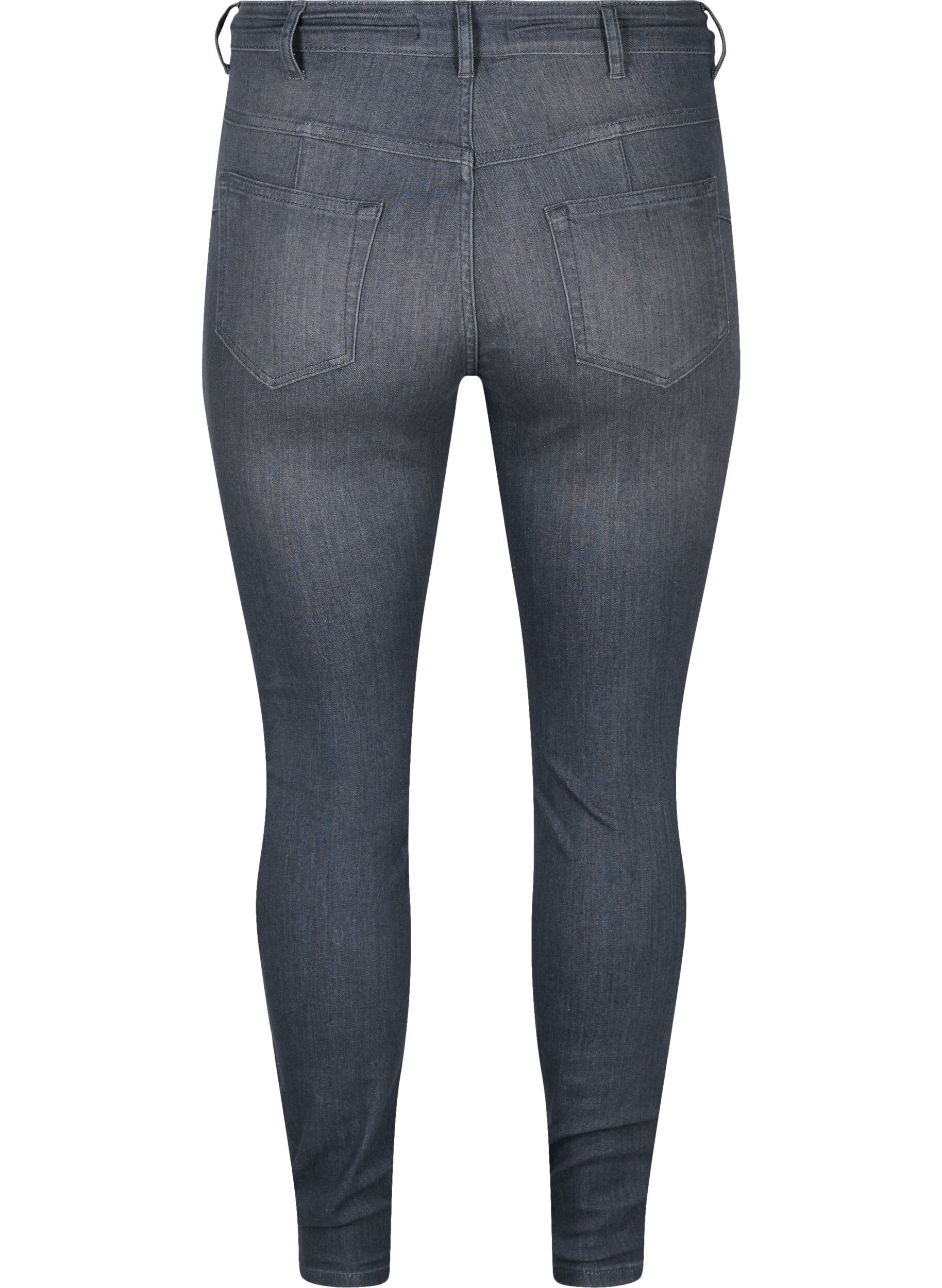 Zizzi Jean Amy taille haute push-up, Grey Denim, Packshot image number 1