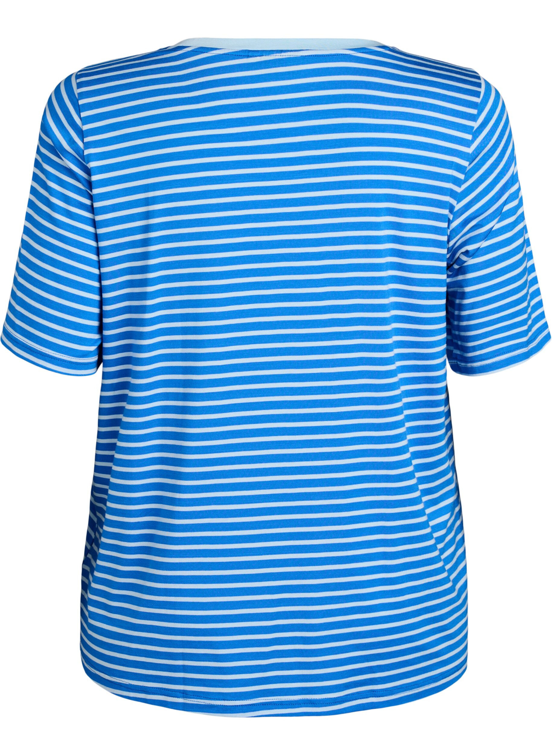 ZizziT-shirt en TENCEL&trade; Lyocell &agrave; rayures, Bleu, Packshot image number 1