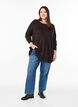 Blouse en maille avec boutons sur le c&ocirc;t&eacute;, Marron, Model image number 1