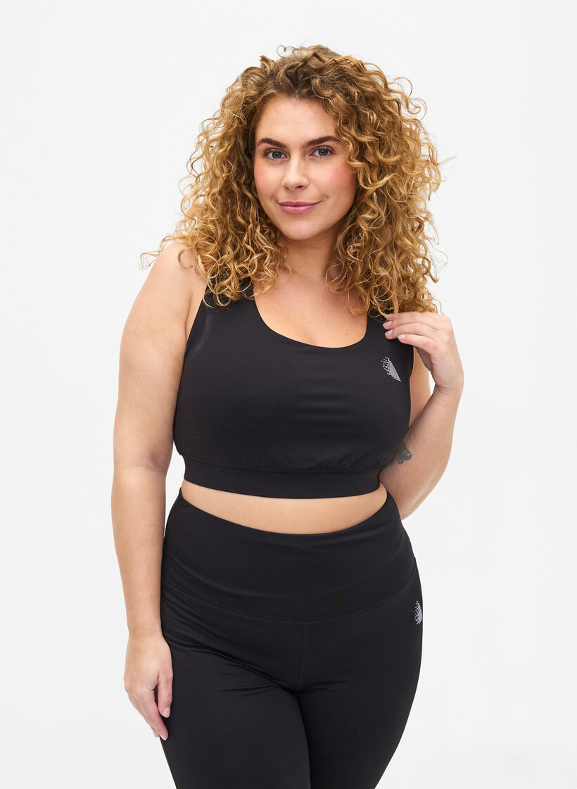 Soutien-gorge de sport avec bretelles croisées dans le dos, Black, Model image number 0