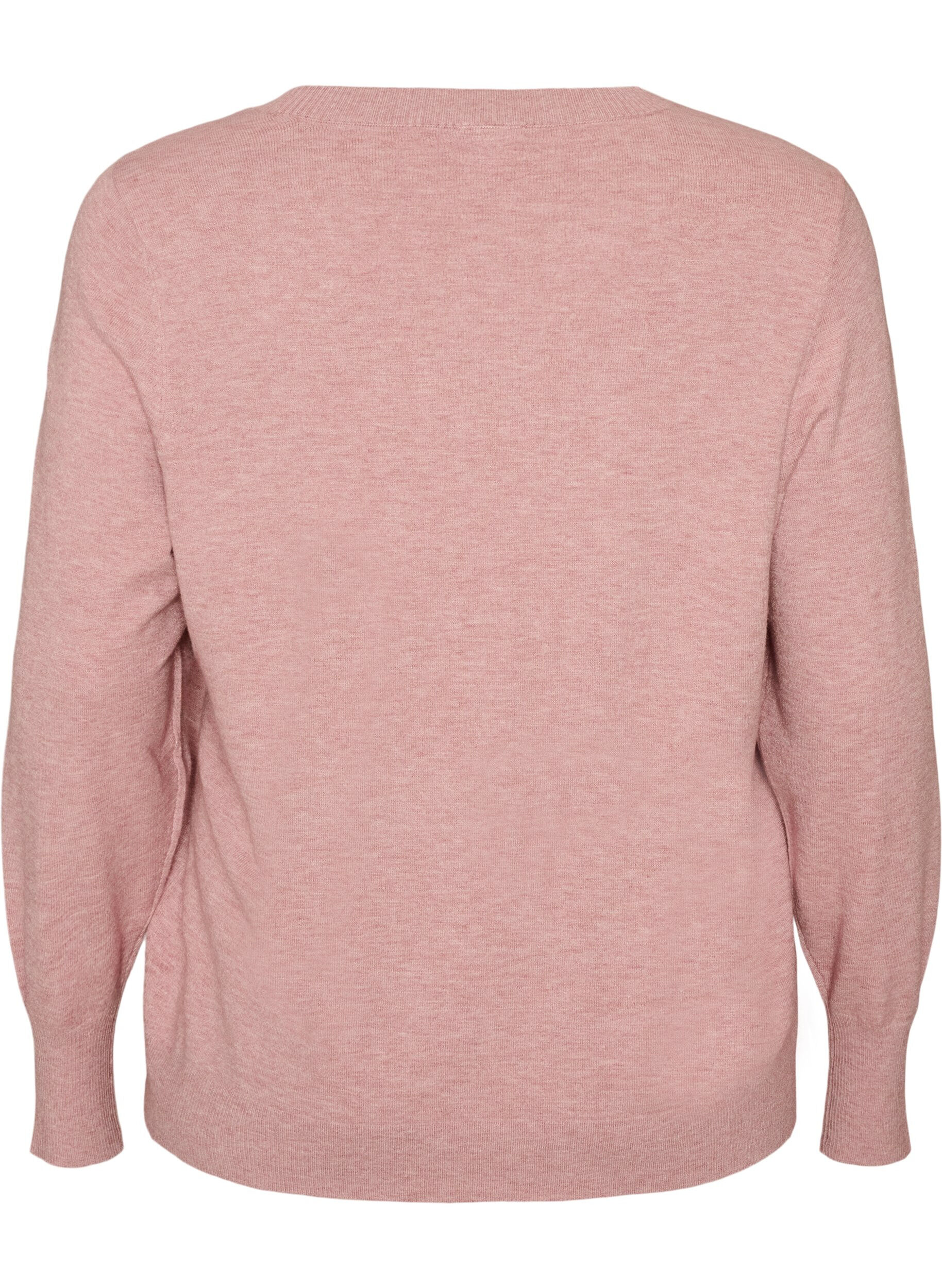 ZizziBlouse en maille avec un col rond, Rose, Packshot image number 1
