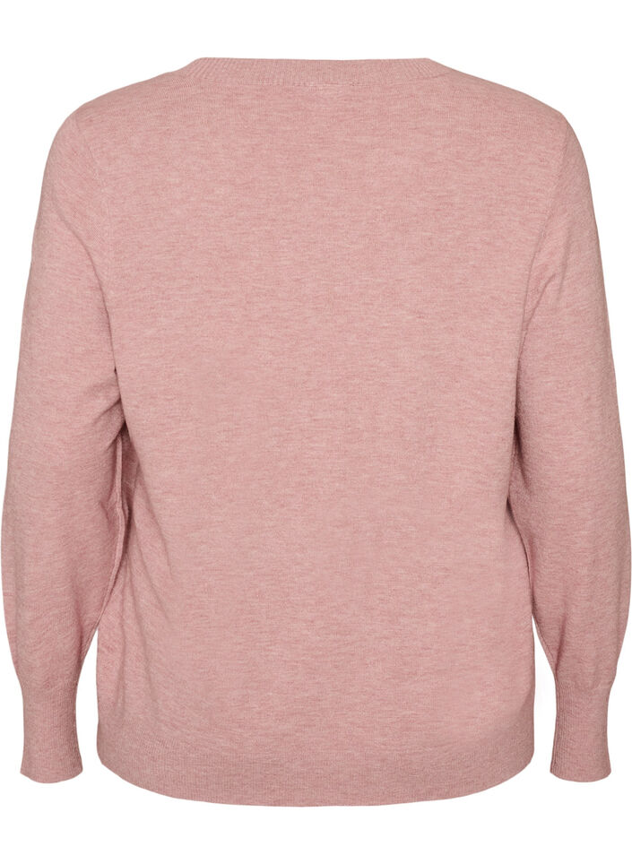 Blouse en maille avec un col rond, Rose, Packshot image number 1
