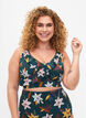 Soutien-gorge de bikini &agrave; fleurs avec d&eacute;tails &agrave; volants, Vert, Model image number 0