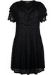Robe ambre à manches courtes et à larges volants, Black, Packshot image number 0