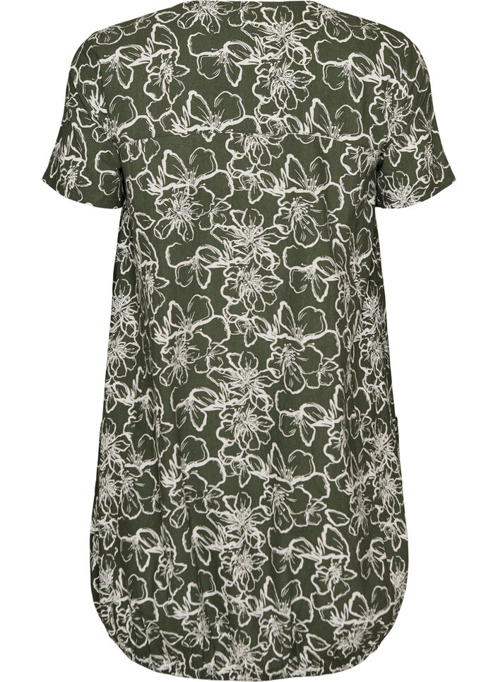 Robe en coton &agrave; manches courtes avec imprim&eacute;, Vert, Packshot image number 1