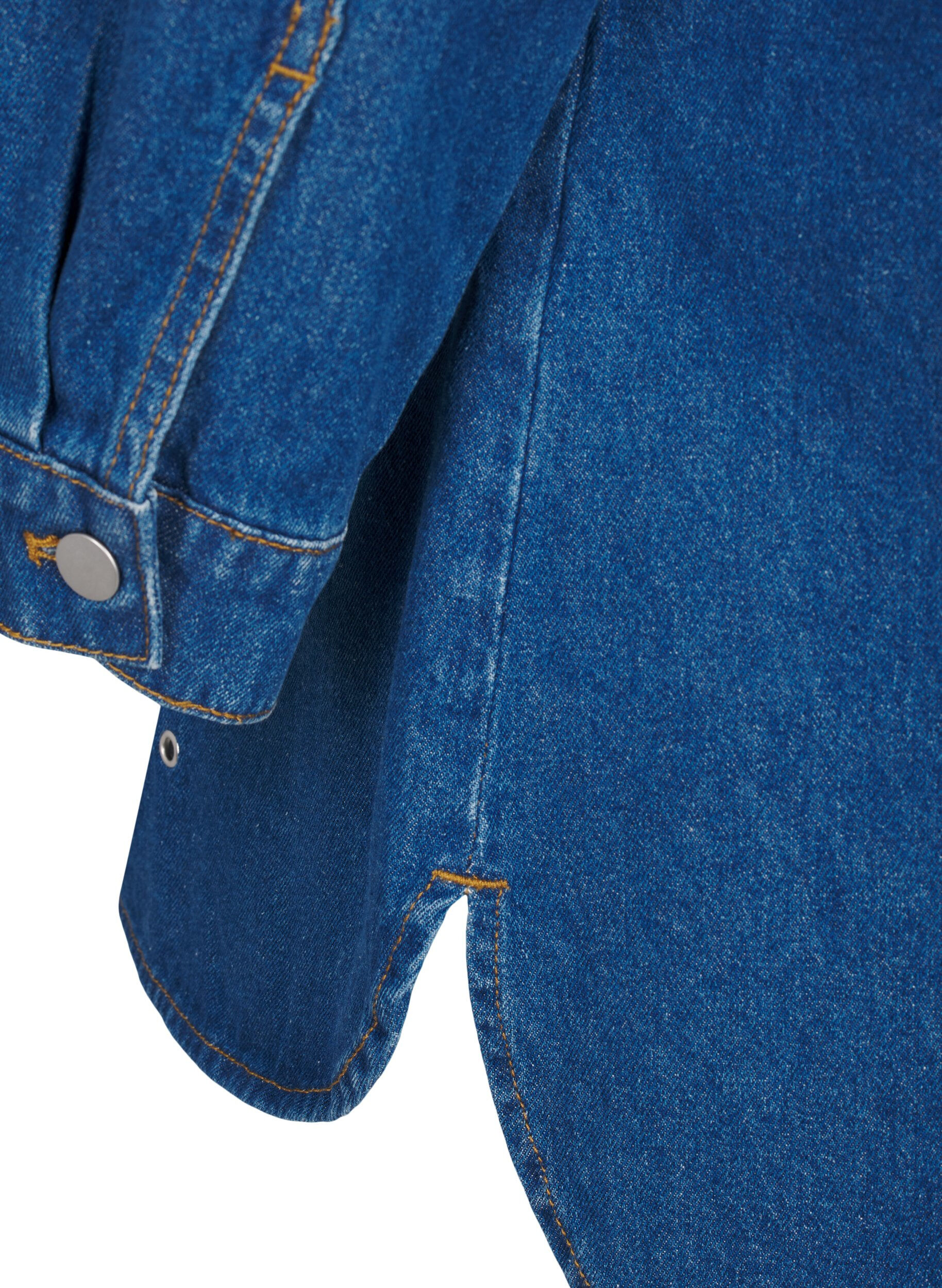 Zizzi Chemise en denim avec &oelig;illets, Bleu, Packshot image number 4