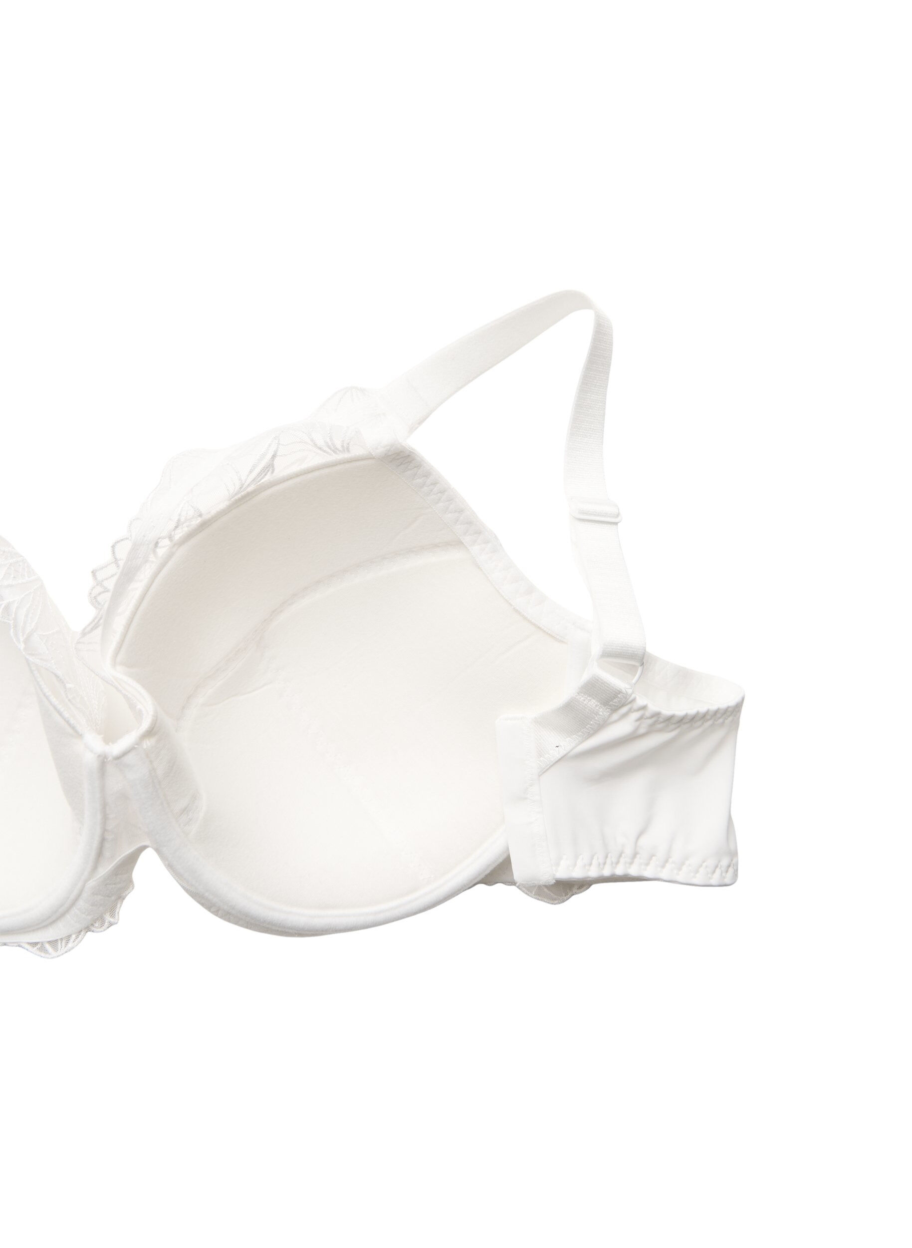 Zizzi Soutien-gorge en dentelle rembourr&eacute; avec armature, Blanc, Packshot image number 3