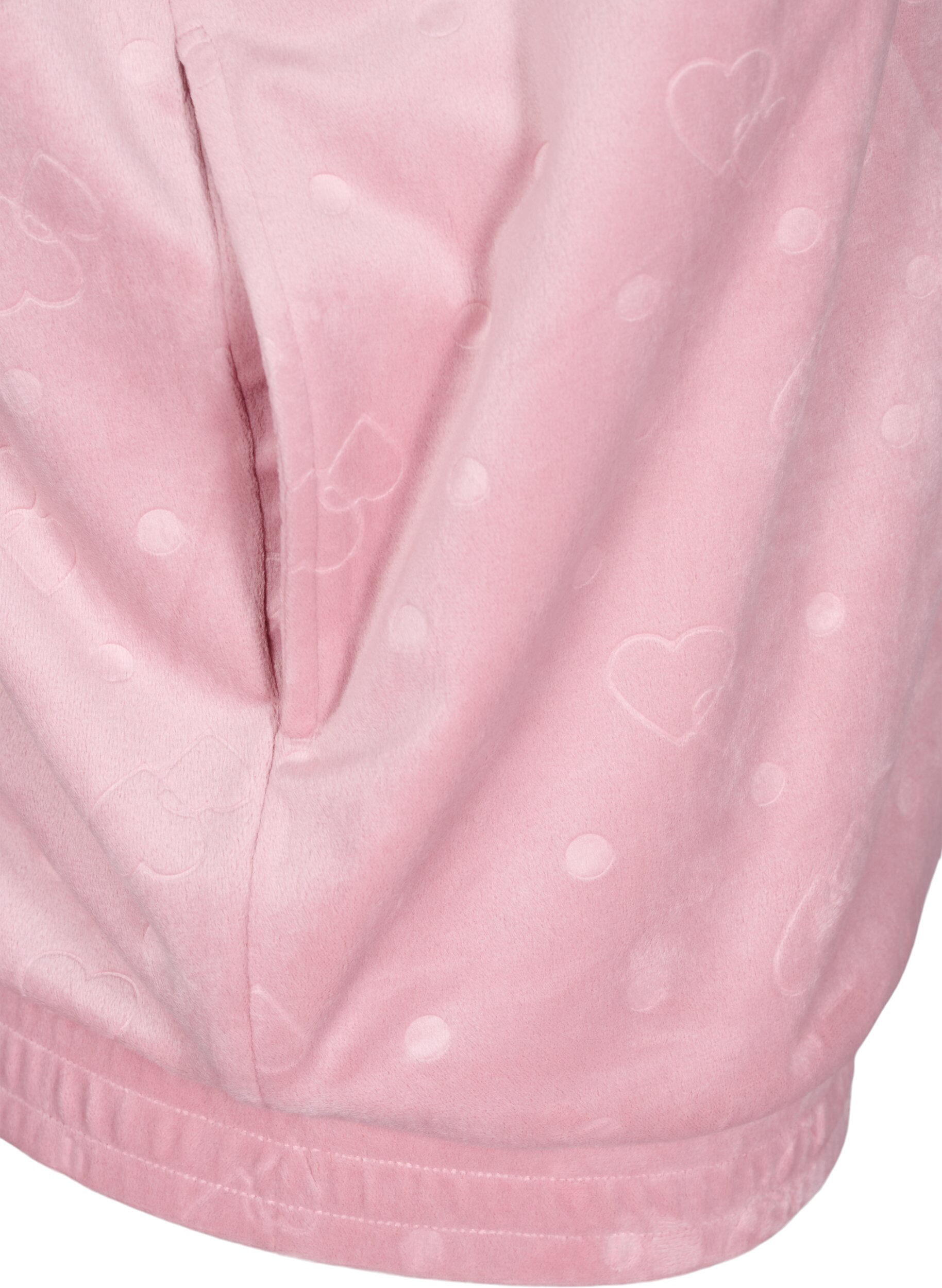 Zizzi Cardigan &agrave; capuche en velours avec poches, Rose, Packshot image number 3
