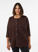 Gilet en polaire avec boutons-pression et poches lat&eacute;rales, Marron, Model image number 0