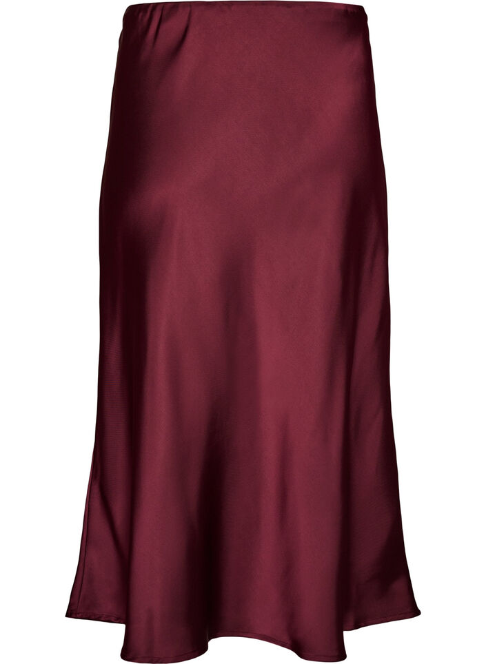 Jupe midi en satin, Bordeaux, Packshot
