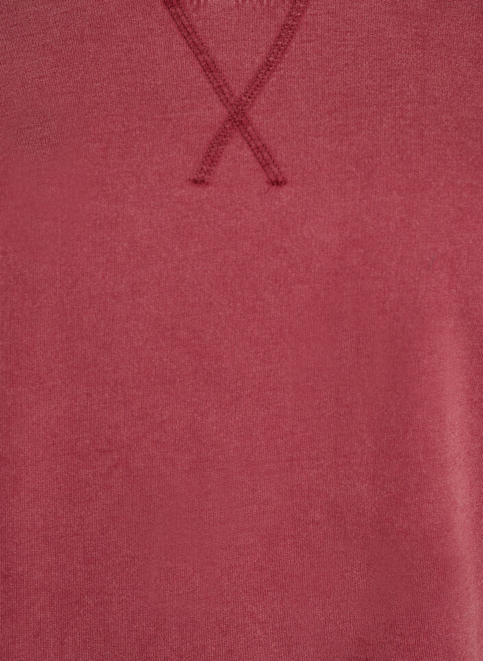 Sweat-shirt ample &agrave; l'aspect d&eacute;lav&eacute;, Rouge, Packshot image number 2