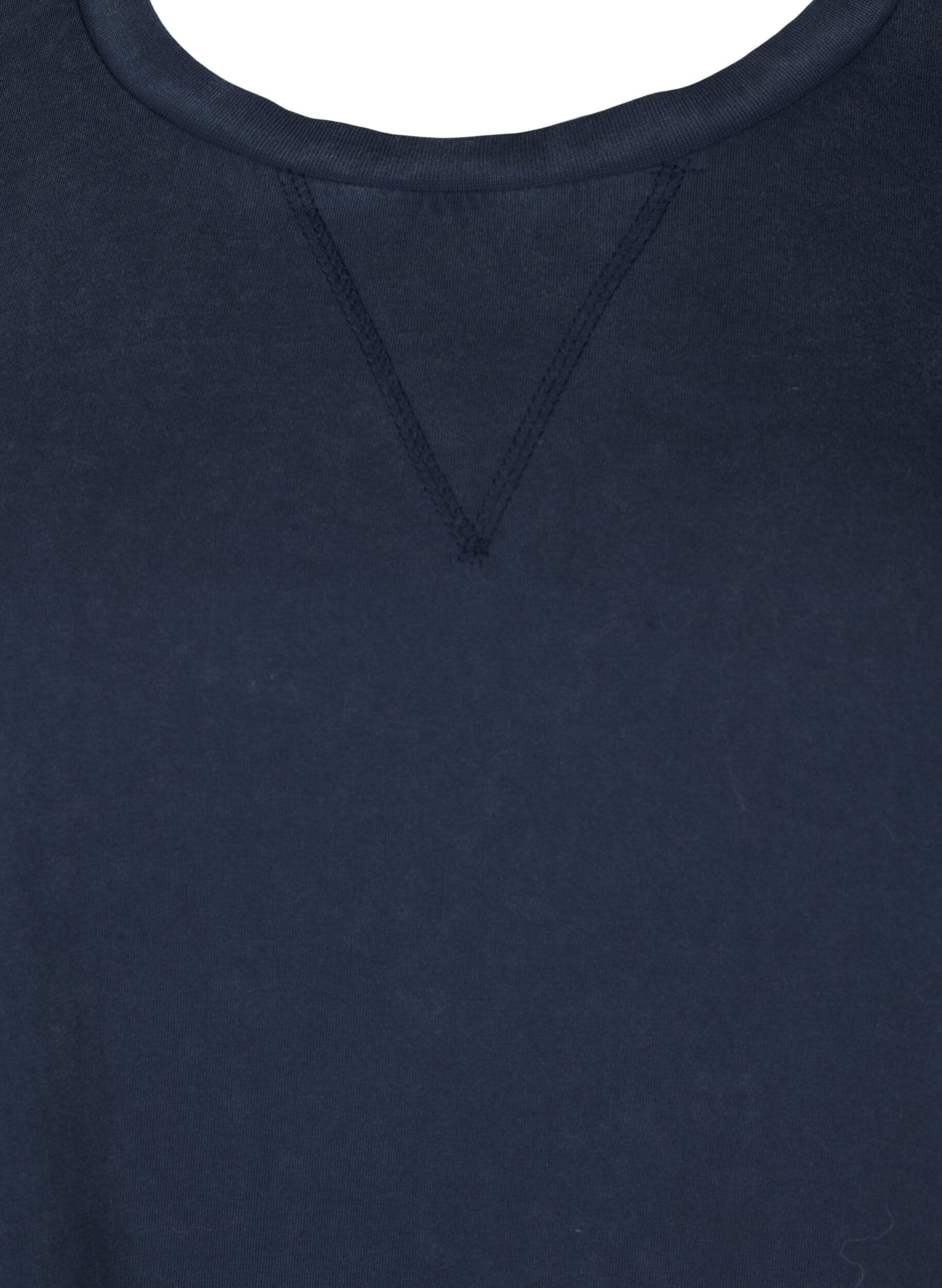 Zizzi T-shirt boxy en coton bio, Bleu, Packshot image number 2