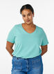 T-shirt basic uni en coton, Vert, Model image number 0