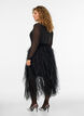 Jupe midi en tulle avec ceinture &eacute;lastique, Noir, Model image number 1