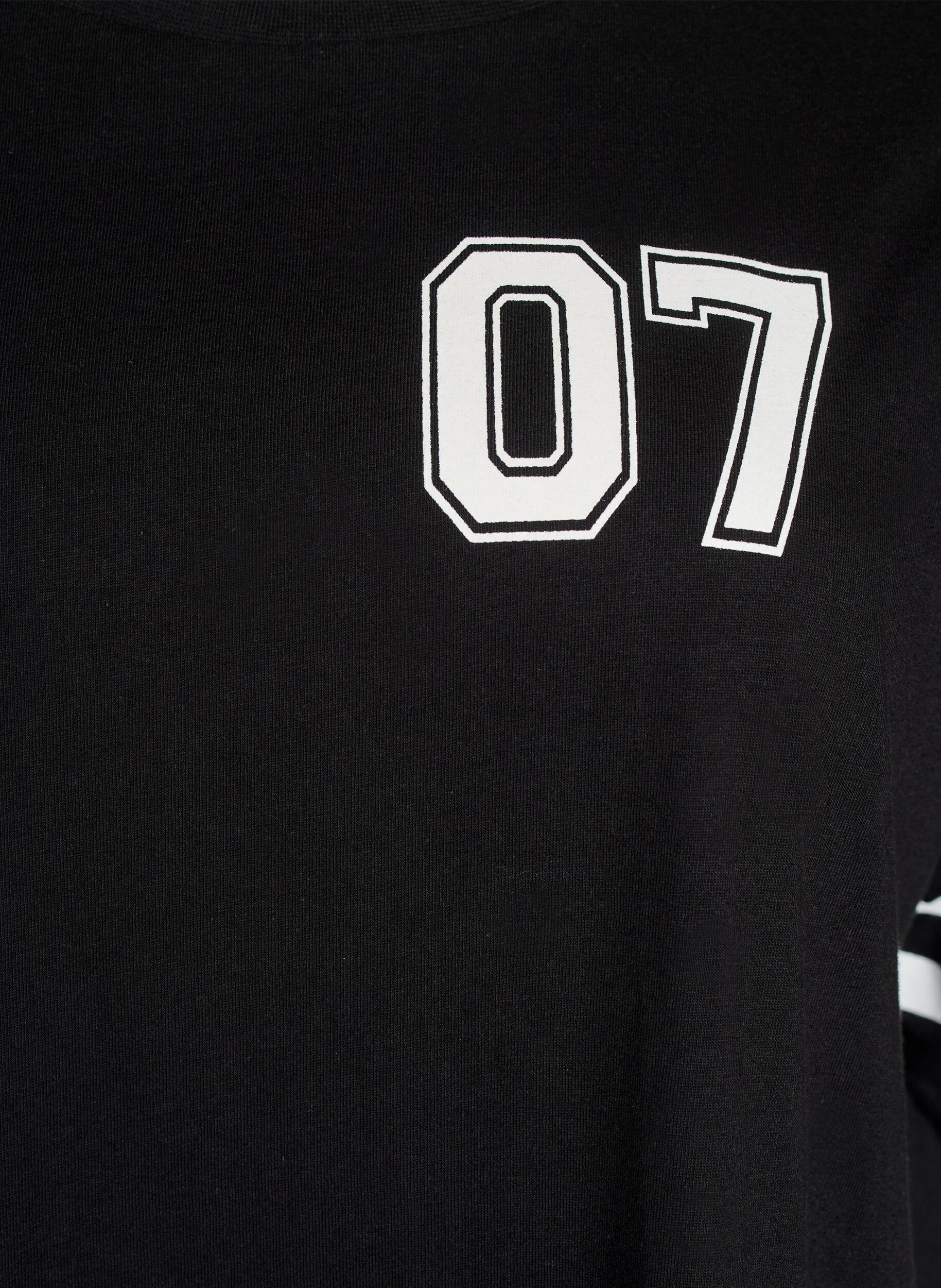 ZizziRobe T-shirt courte avec d&eacute;tails sportifs, Noir, Packshot image number 2