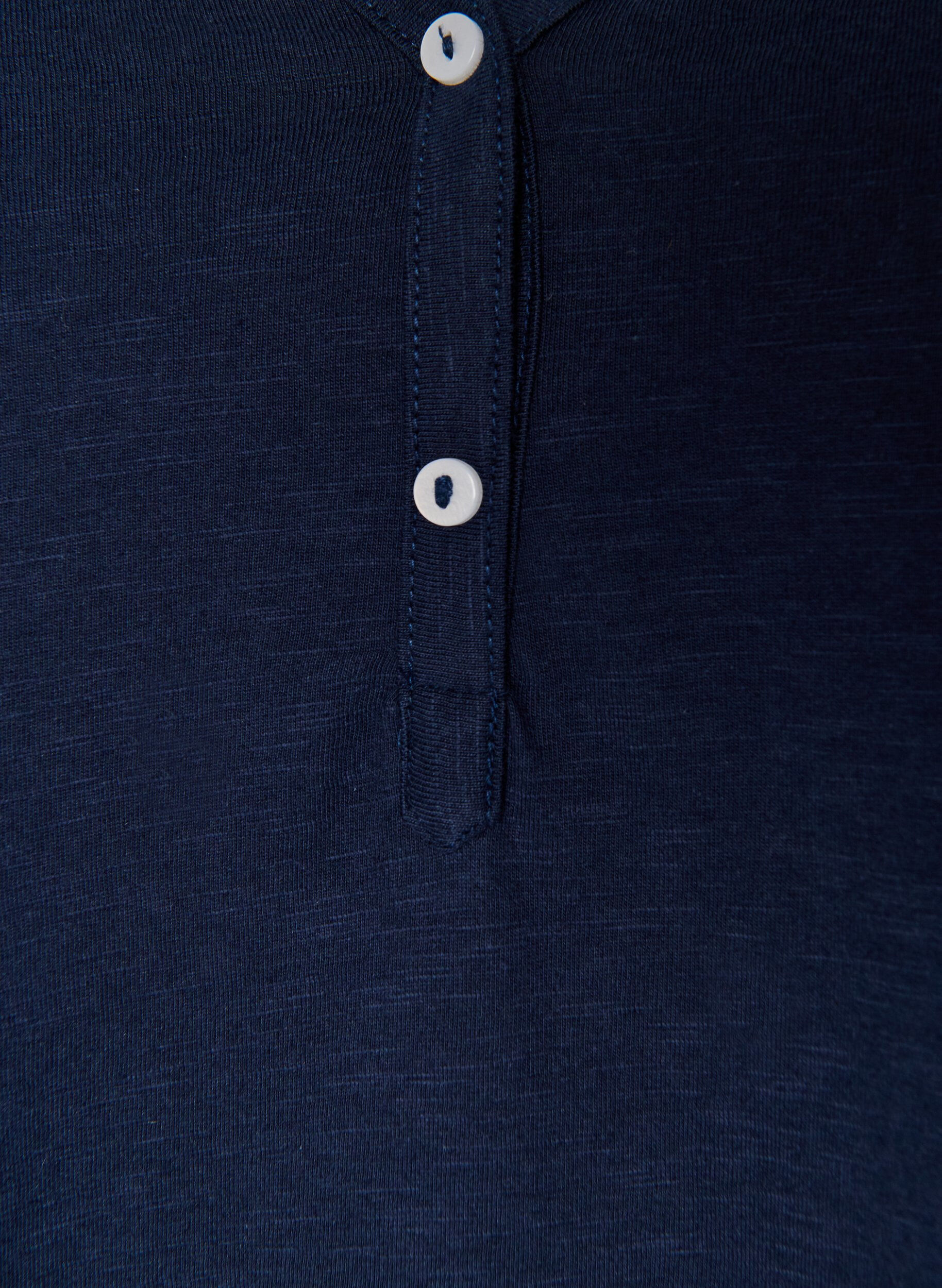 ZizziT-shirt &agrave; manches longues avec col V et boutons, Bleu, Packshot image number 2