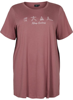 T-shirt de pyjama oversize en coton biologique, Rose Brown W. Relax , Packshot image number 0