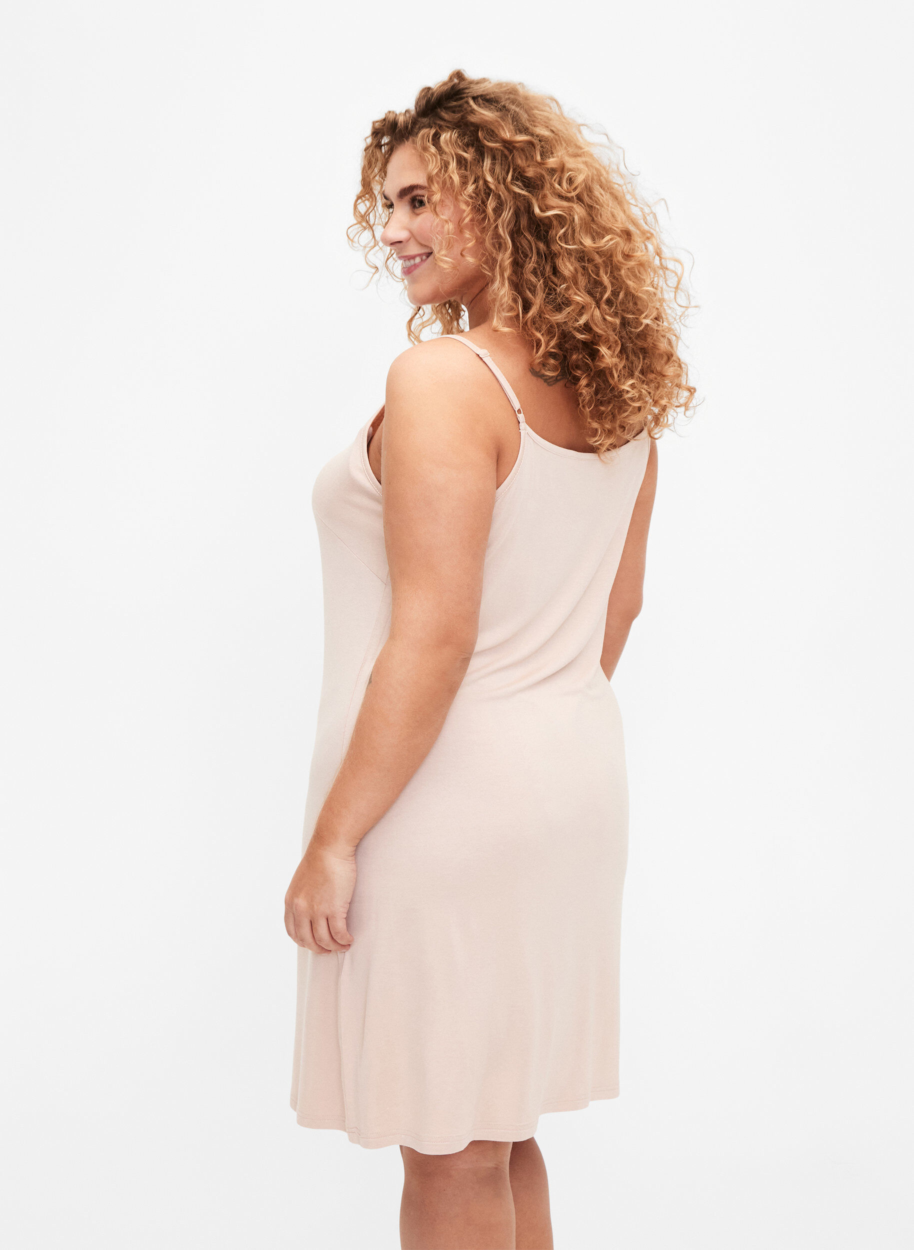 ZizziDessous de robe en viscose uni, Vanille, Model image number 2