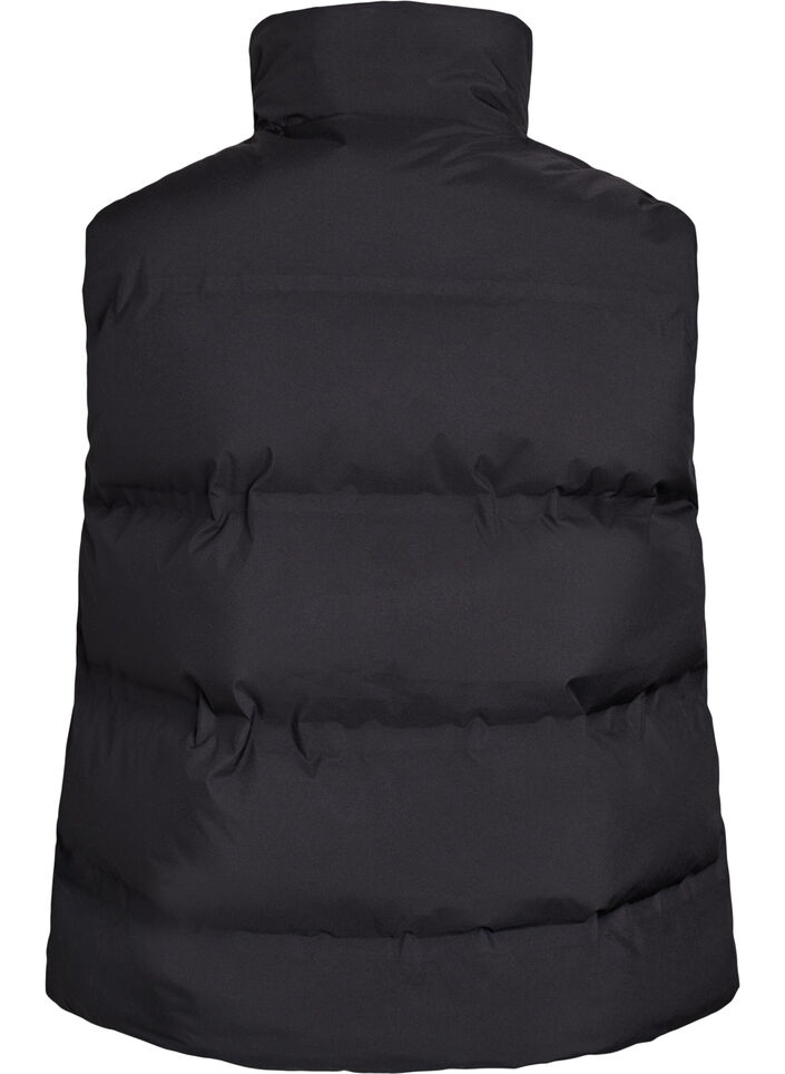 Doudoune sans manches courte avec col montant, Noir, Packshot image number 1