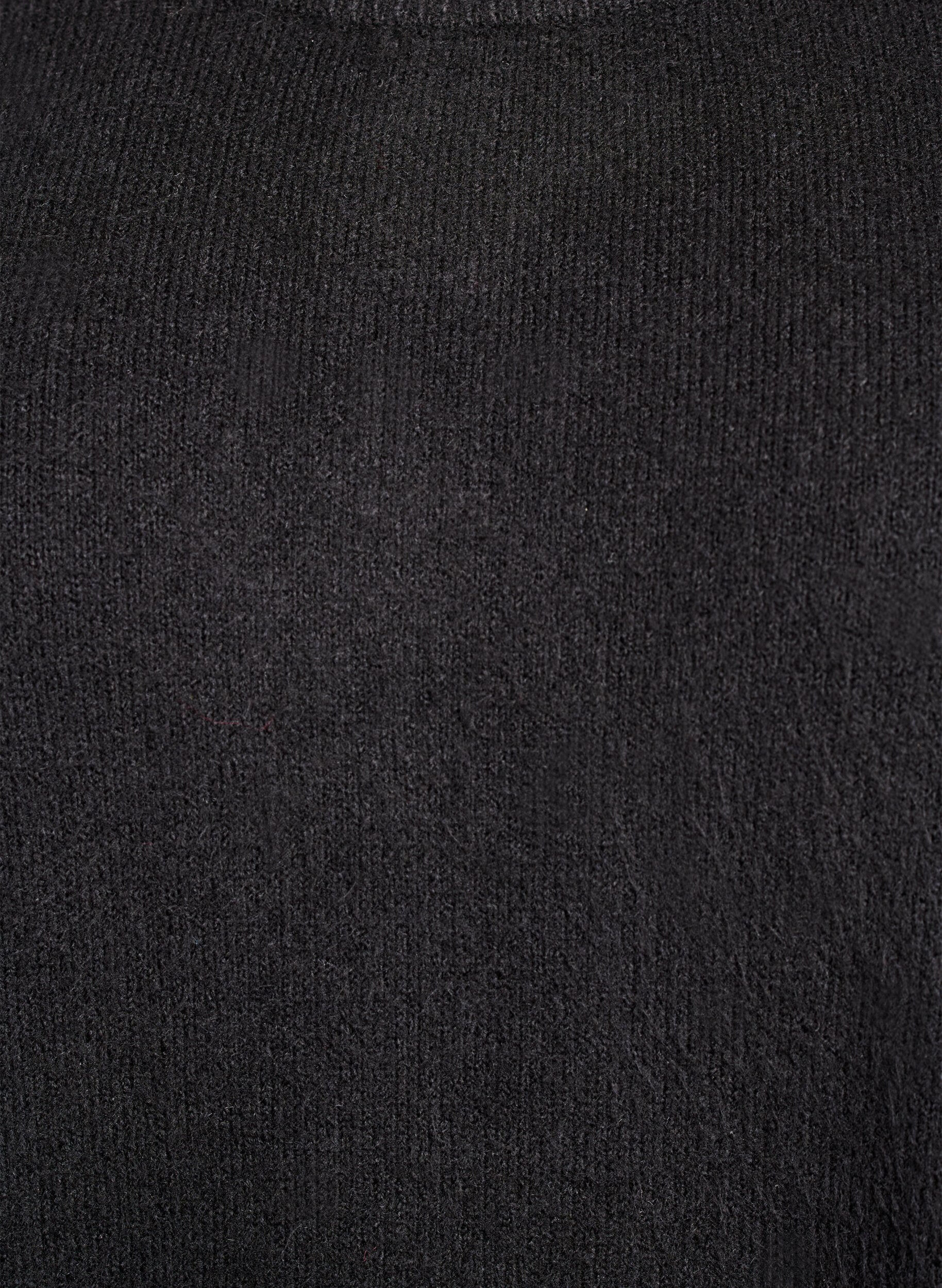 Zizzi Robe courte en maille sans manches, Noir, Packshot image number 2