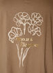 T-shirt en coton avec imprim&eacute; sur le devant et col en V, Marron, Packshot image number 2