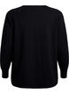 Chemisier en tricot avec col rond et motif tricot, Noir, Packshot image number 1