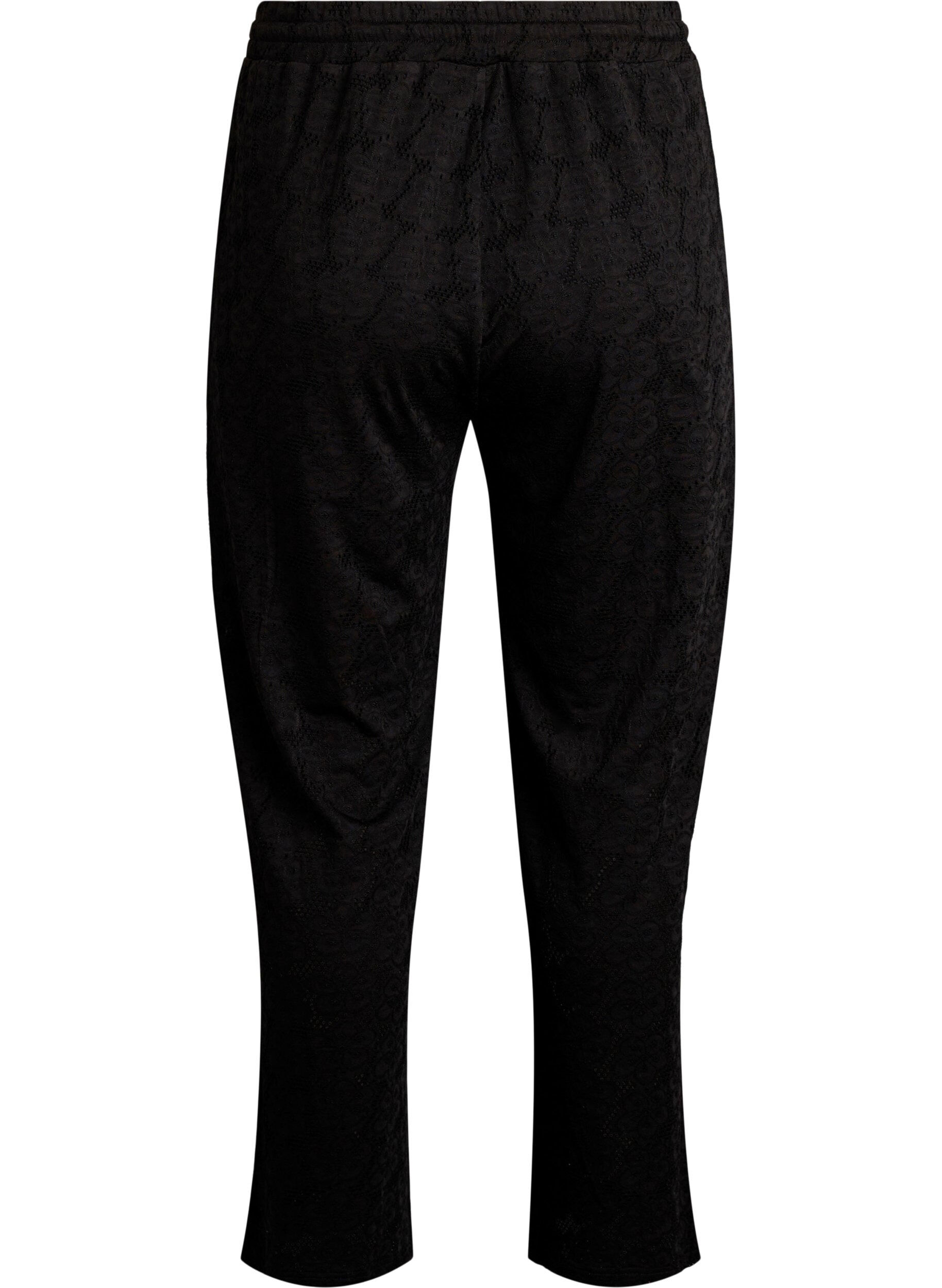 Zizzi FLASH - Pantalon textur&eacute; taille haute, Noir, Packshot image number 1