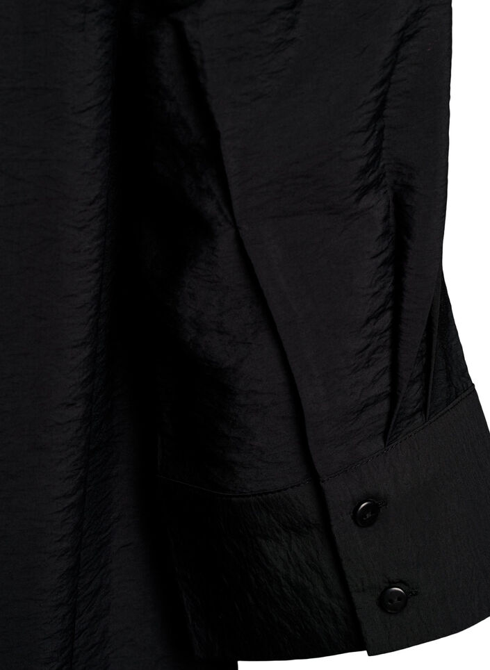 Robe courte avec col et poche poitrine, Noir, Packshot image number 3