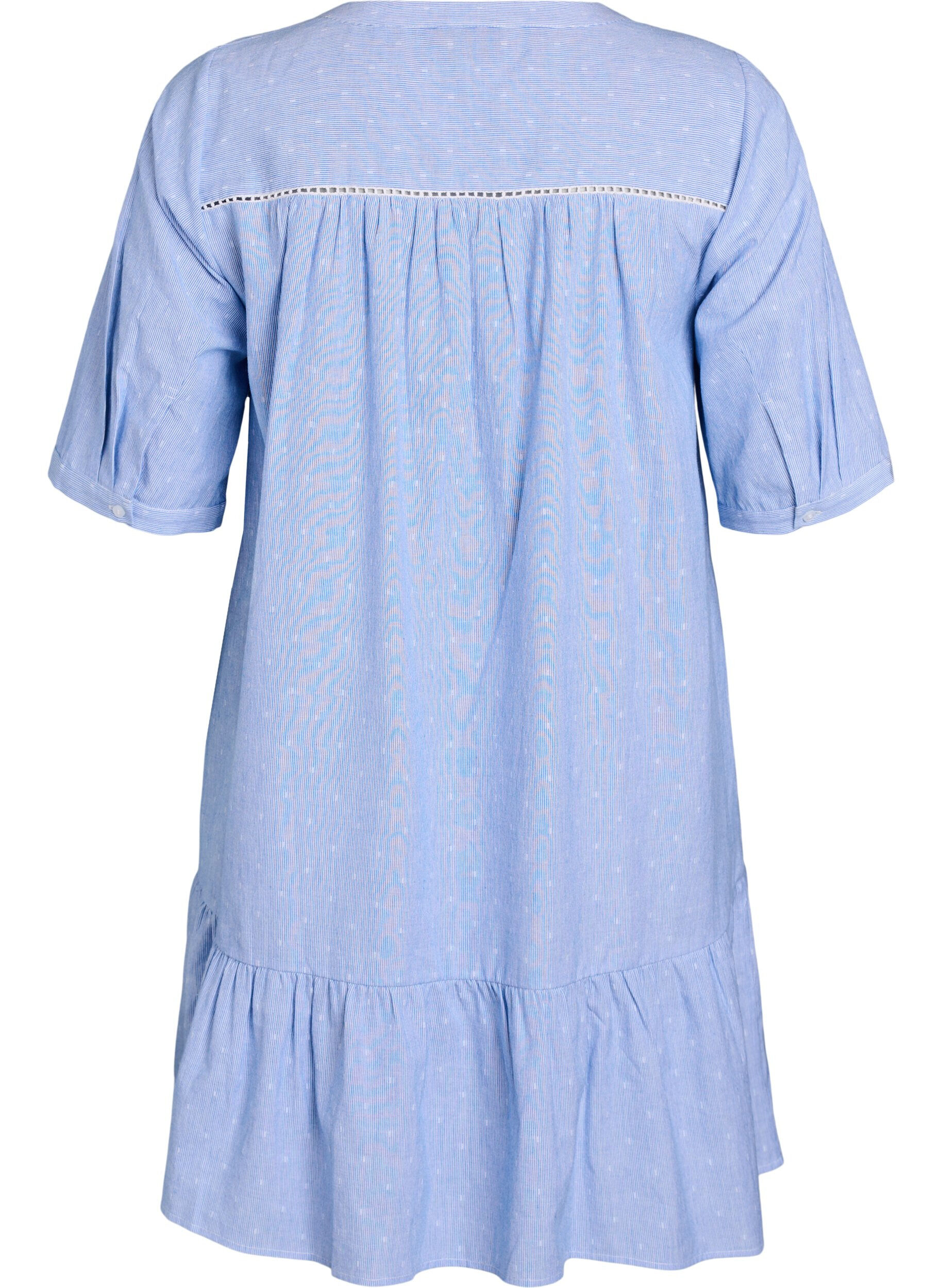 Zizzi Robe courte &agrave; rubans en dentelle et forme trap&egrave;ze, Bleu, Packshot image number 1