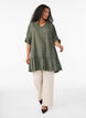 Tunique en viscose avec boutons et ourlet &agrave; volants, Vert, Model image number 1