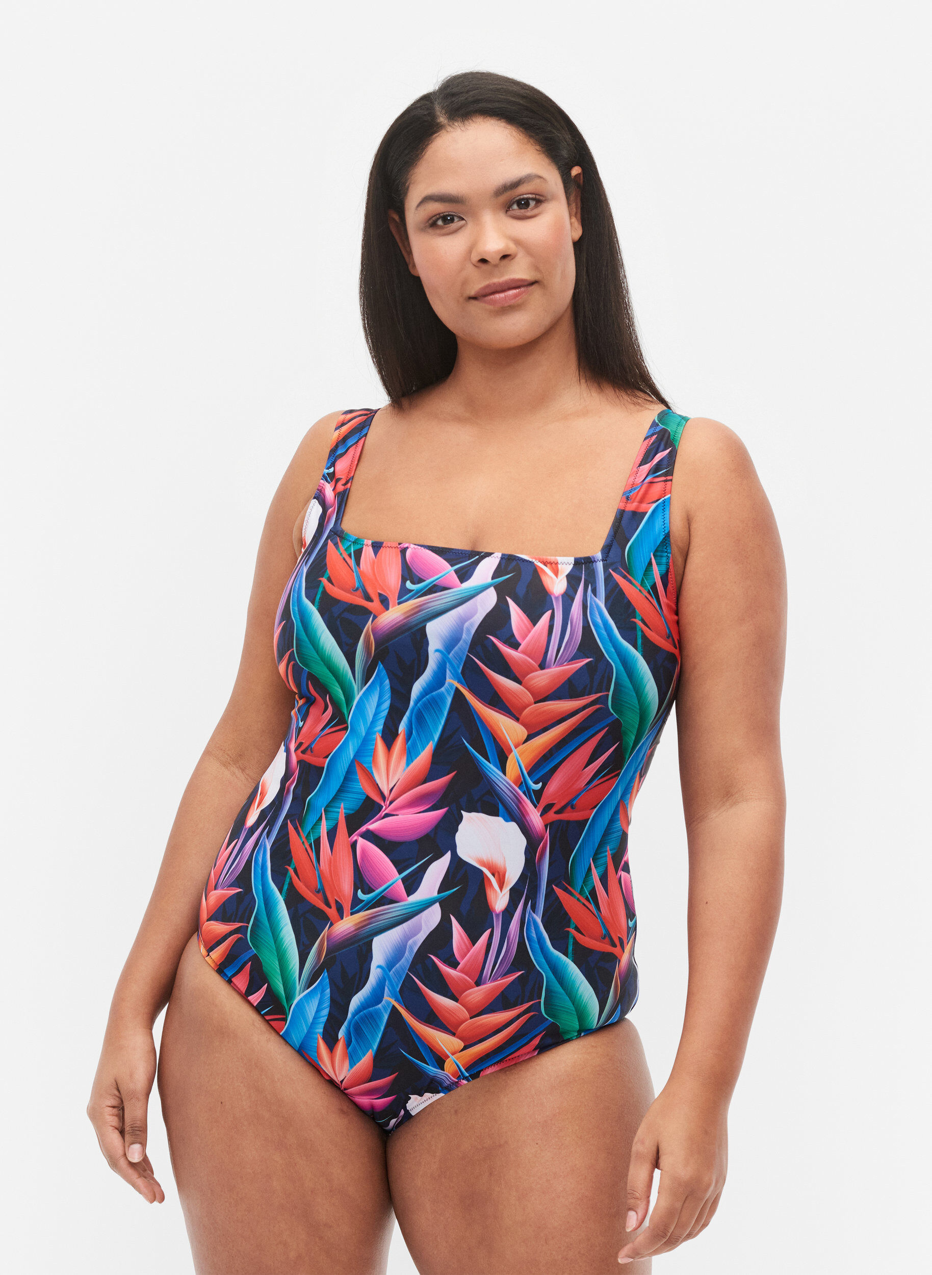 Zizzi Maillot de bain avec imprim&eacute;, Bright Leaf, Model image number 0