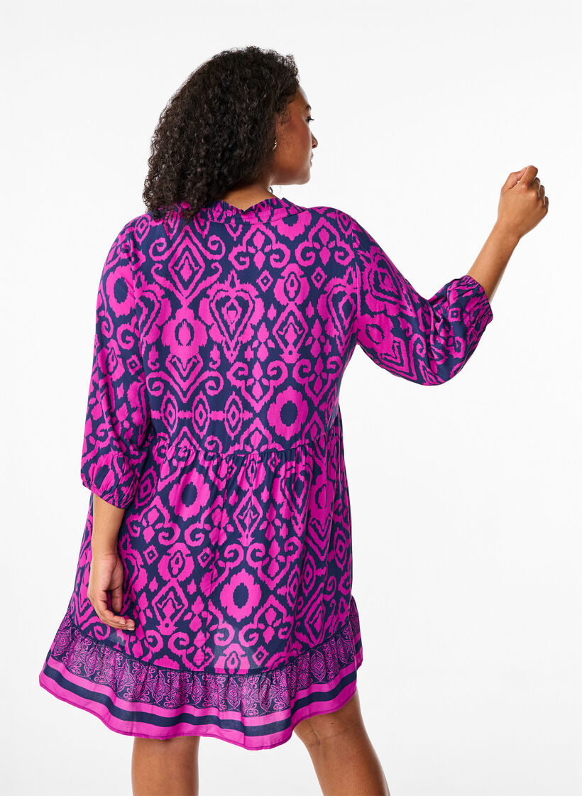 Robe courte évasée et imprimée, Night Sky AOP, Model image number 1