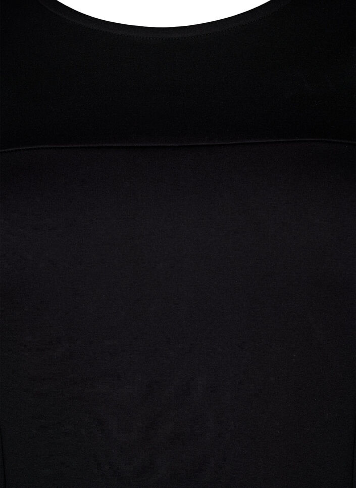 Robe &eacute;vas&eacute;e manches 3/4, Noir, Packshot image number 2