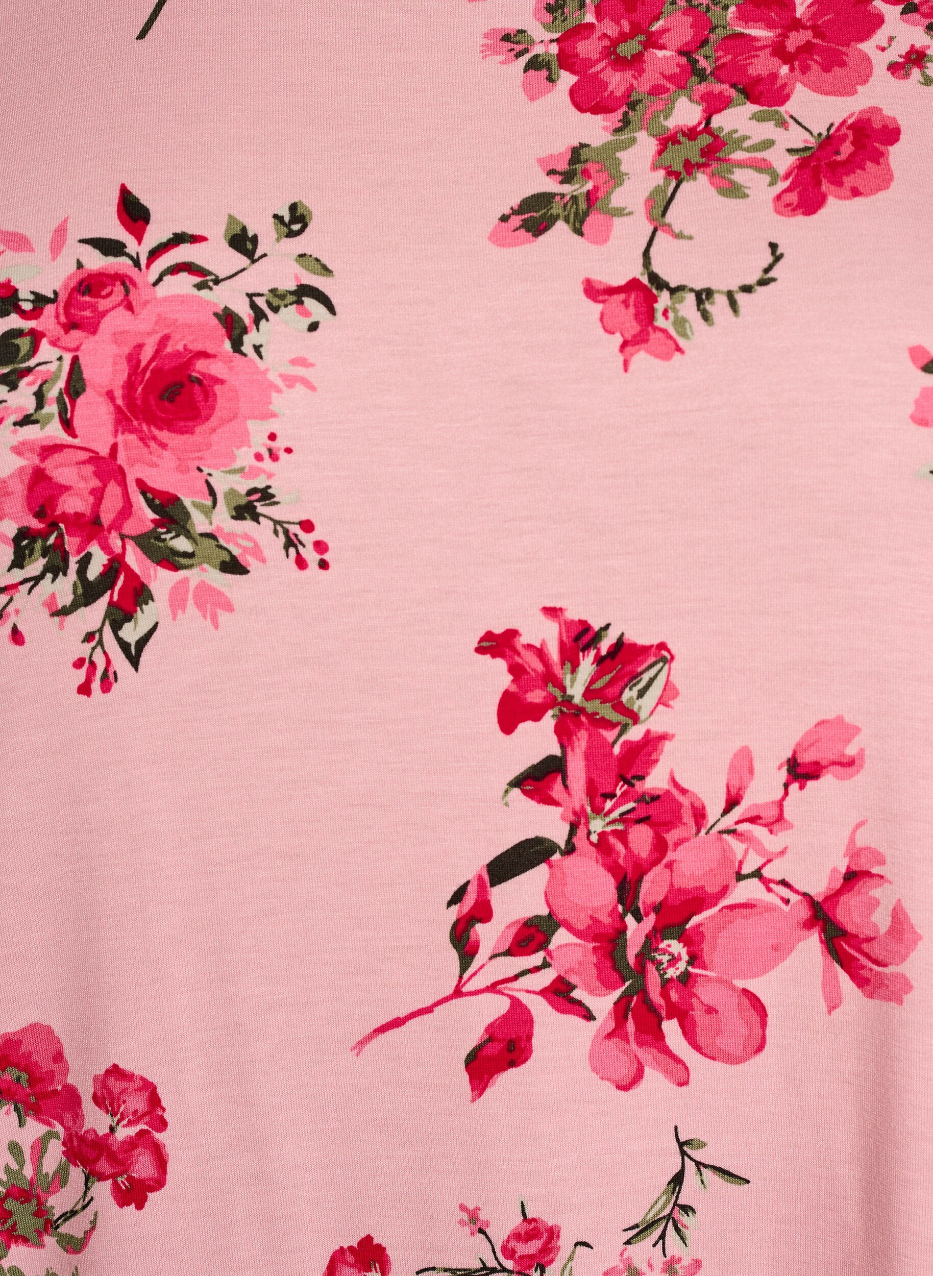 Zizzi T-shirt avec imprim&eacute; floral, Rose, Packshot image number 2