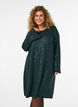 Robe courte en sequins &agrave; la coupe trap&egrave;ze, Vert fonc&eacute;, Model image number 0