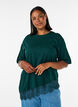 T-shirt avec ourlet asym&eacute;trique en dentelle, Vert fonc&eacute;, Model image number 0