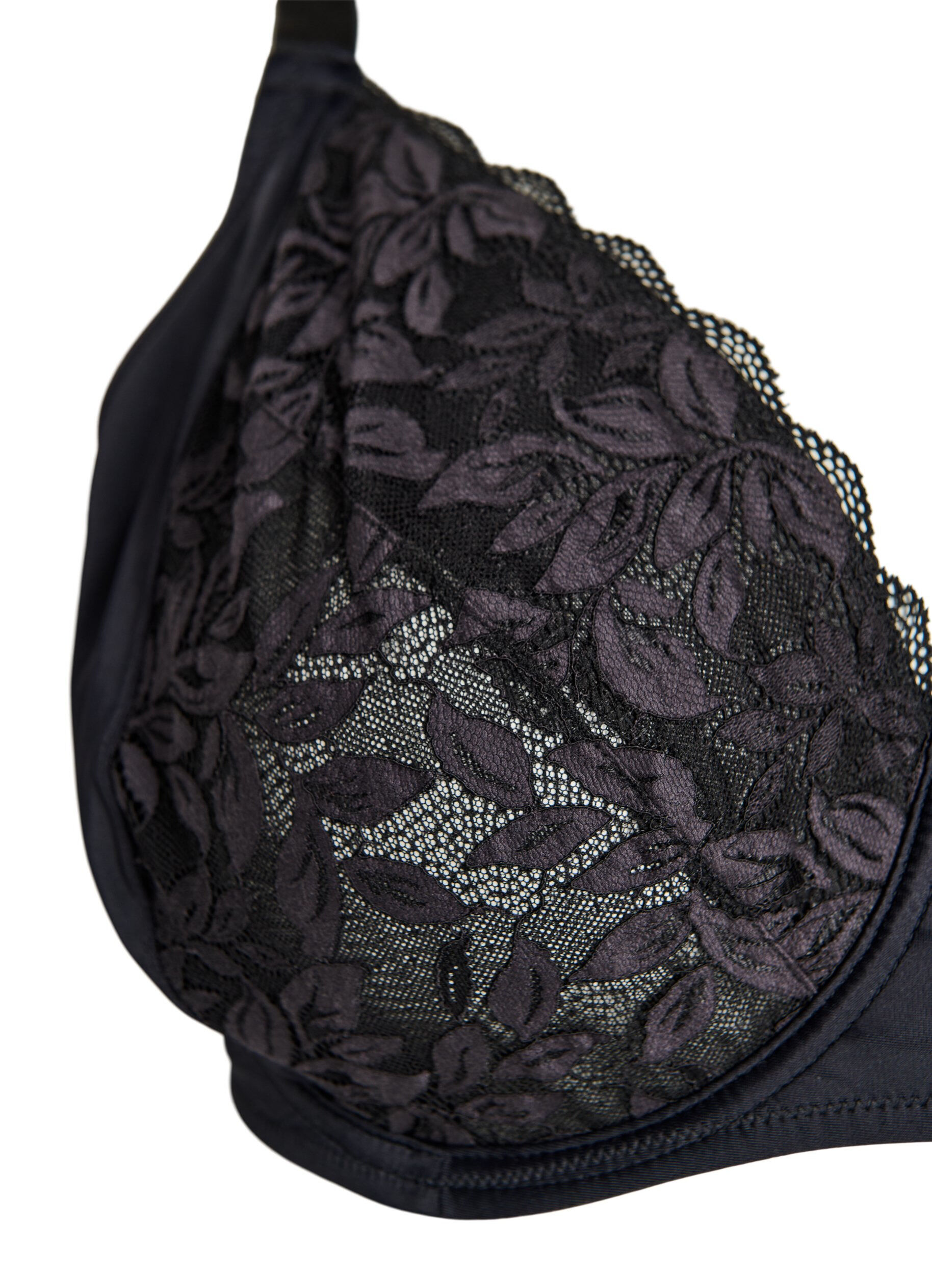 Zizzi Soutien-gorge couvrant en dentelle, Noir, Packshot image number 2