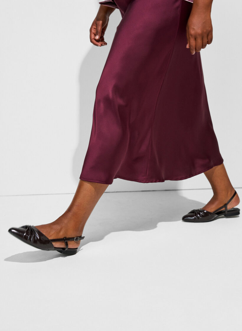 Jupe midi en satin, Bordeaux, Model image number 3